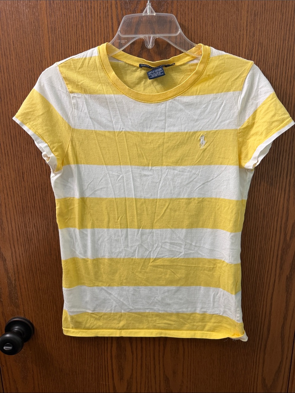 Ralph Lauren Yellow & White Striped Short Sleeve Tee